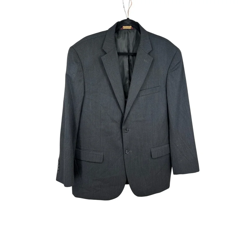 Gianni Celli‎ Mens Wool Blazer Sport Coat Charcoal Gray 46R